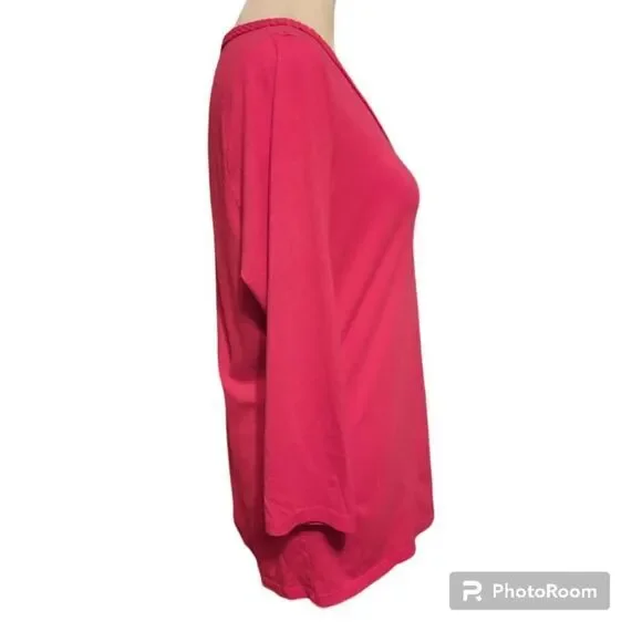 Talbots Women's Size Large Red Long Sleeve Top - Picture 2 of 5